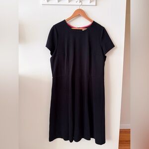 Boden Classic Black Ribbed Midi Dress Size 16